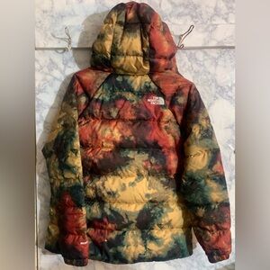 The North Face Women's Nuptse Retro Down Jacket Tie-Dye Puffer Jacket Size:(XS)